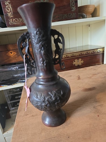 Japanese bronze vase - japanese,
