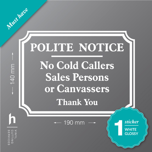 Cold callers window sticker - no,
