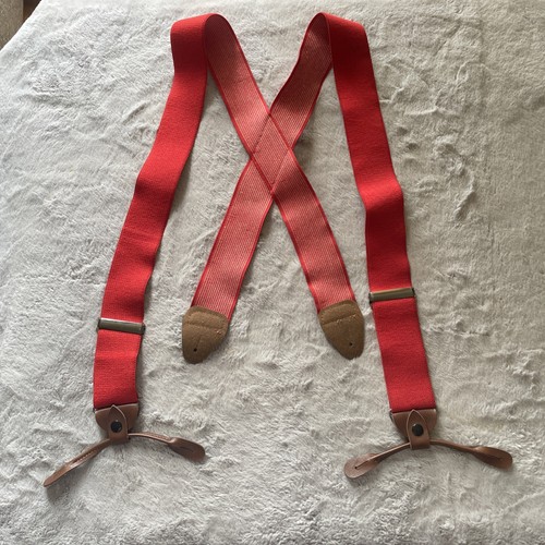 Vintage suspenders red - ,