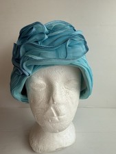 Woman's Pleated Blue Pillbox