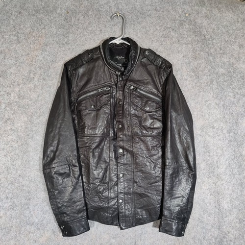 Allsaints leather jacket size - leather,