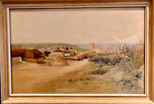 Original 1896 Watercolour–William Edward Croxford– Signed Coastal Scene Cornwall