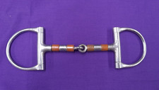 5" D Ring Horse Snaffle Bit With Copper And Steel Roller Single Joint
