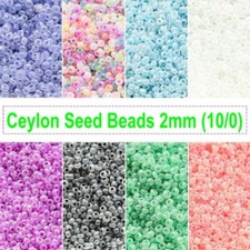 2000pcs Ceylon Pearl Small Glass Beads 2mm (10/0) + Storage Box Jewelry making