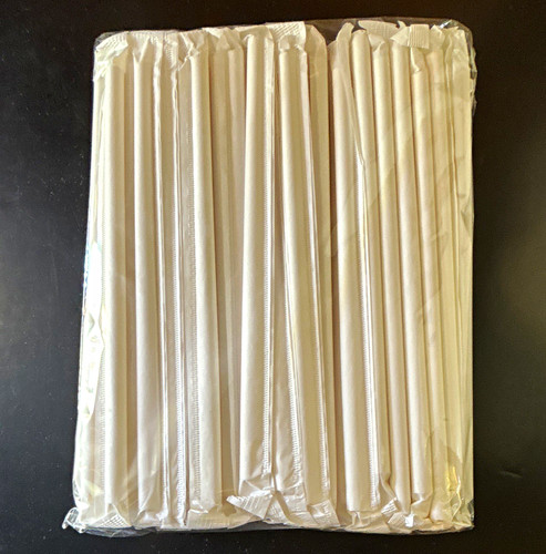 White paper drinking straws - white,