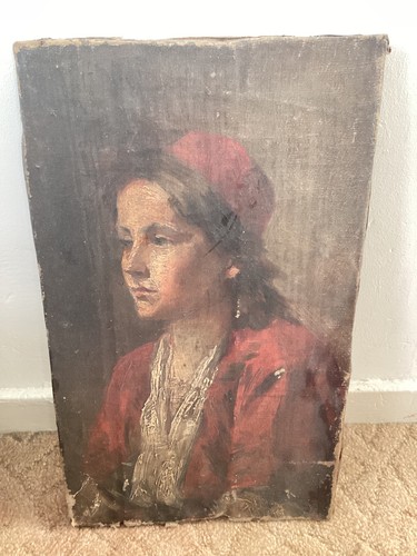 Antique oil painting portrait - antique,