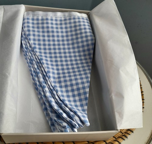 Blue gingham bunting - gingham, approx