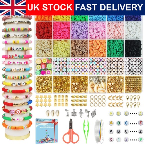 Clay beads bracelet making - beads,
