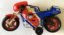 Vintage Joustra Tin Plate Racing Motorcycle - Red/White/Blue - Defects