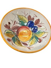 Fruit Bowl Serving Bowl Dish Summer Decorative Vintage Floral Rust Colours 