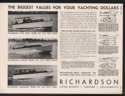 1936 richardson cruiser yacht - richardson,