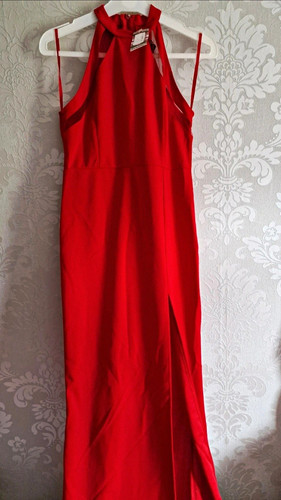 Boohoo red halter - halter, neck