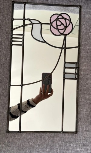 Vintage acd glass art mirror - vintage,