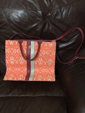 Atelier Royal Paris Large Handbag With Shoulder Strap Orange Red Grey VGC