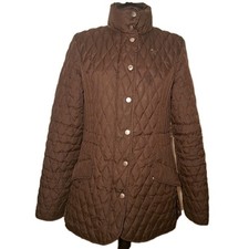 Lucinda Green Horseware Ireland Duck Down Quilted Jacket Medium brown Equestrian