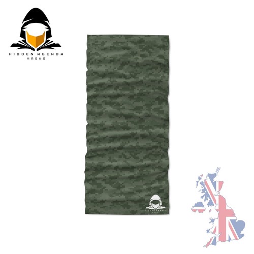 Digital camo green snood face - digital,