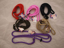 KJK  GUN DOG ROPE SLIP LEADS,8mm x1.5 LONG. STRONG.MADE IN UK. RUBBER STOP