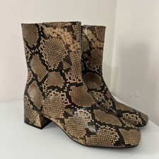 M&S Block Heel Snake  Print Ankle Boots Size 6 Vegan New Marks & Spencer’s