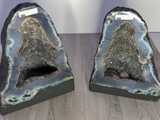 Pair Amethyst Geode Cathedral