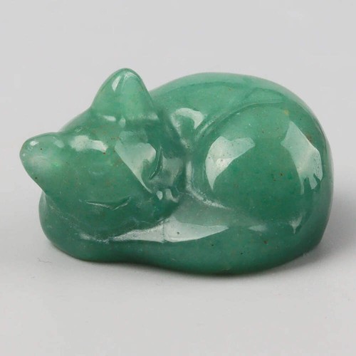 Crystal sleeping cat figurines - cat,