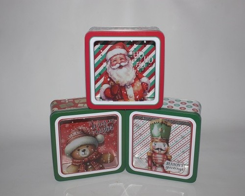 Christmas themed metal square - metal,