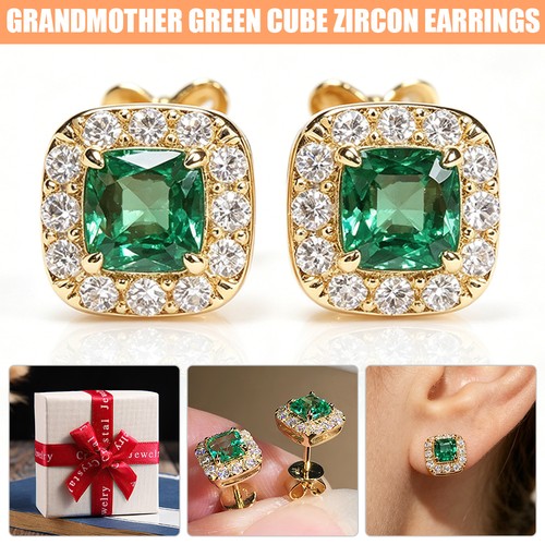 1pair emerald and - diamond, halo