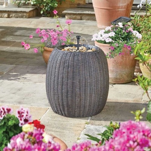 Rattan solar fountain water - rattan,