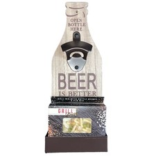 Wooden Wall Mounted Bottle Opener, Mancave Sign Birthday Gift Hanging