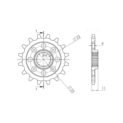 Sgr pinion p520 - s, p520-d14