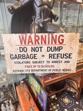 GENUINE BATMAN " Gotham city department MOVIE PROP SIGN *ORIGINAL FILM PROP 