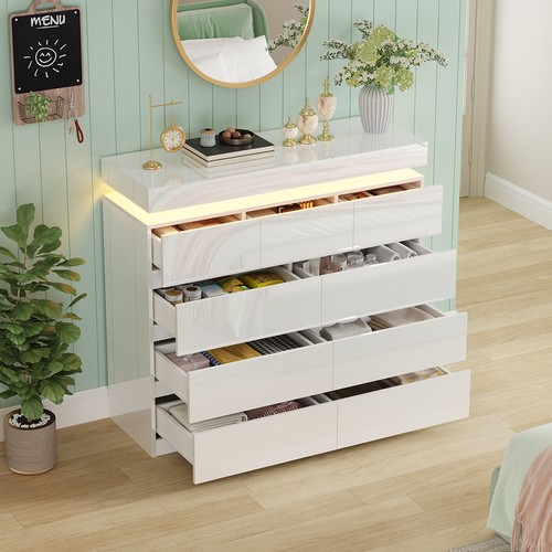 White high gloss drawer - 9,
