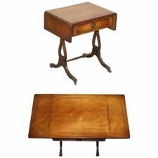 STUNNING BEVAN FUNNELL EXTENDING LIGHT WALNUT SIDE END LAMP WINE CARD TABLE