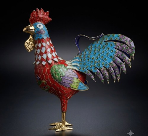 Enamel metal cock cockerel - enamel,
