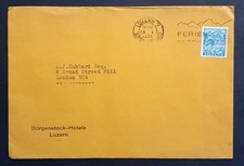 Switzerland stamps 1936 Hotel cover to UK Holiday Slogan Cancel Luzern