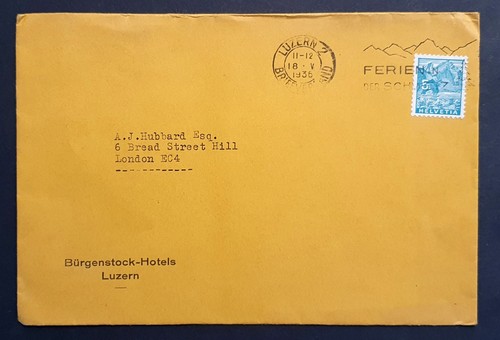 Switzerland stamps 1936 - , hotel