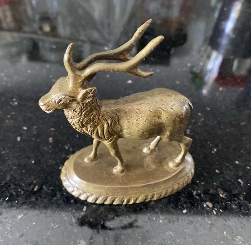 Vintage brass stag deer an - stag/deer, on