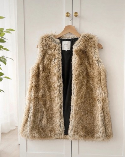 Zara faux fur gilet - faux, womens