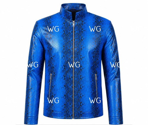 Men genuine leather blue - men's,