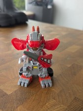 Rare Complete Power Rangers Imaginext T-rex armoured Red Ranger action figure 