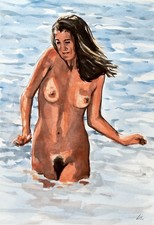 Original Watercolor, Nude