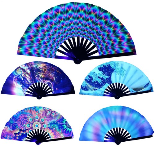 Large folding fan clack hand - large,