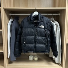 The North Face Nuptse Womens Down Puffer Jacket 700 Size M Black Genuine.