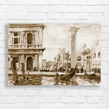 Venice canal watercolor sepia - venice,