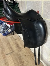 17” Equipe Emporio Black Leather Monoflap Dressage Saddle +1 (Medium Wide)