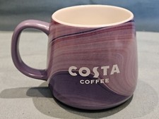 Limited Edition Costa Coffee Purple Swirl Marbled Ceramic Mugs Discontinued GC