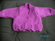 Hand Knitted Baby Cardiga in silk,wool and cashmere prem or small newborn baby