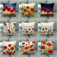 Cushion Cover Square Red Poppy
