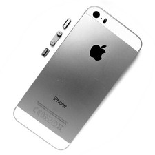 Apple iPhone 5S rear side housing+camera glass+side buttons Silver Genuine
