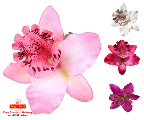 Orchid flower hair clip slide - flower,
