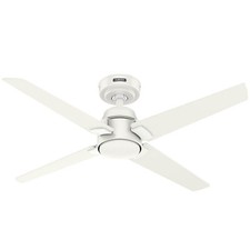 44" Ceiling fan with Remote Hunter Cordelia White Ceiling fan without Lights